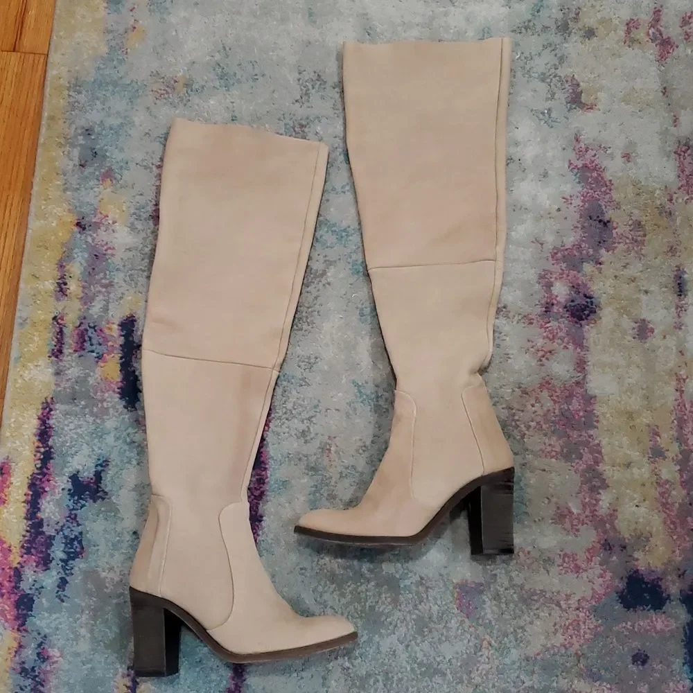 Free People Over The Knee Nubuck Leather Boots Made in Bolivia Size 36 or 5.5